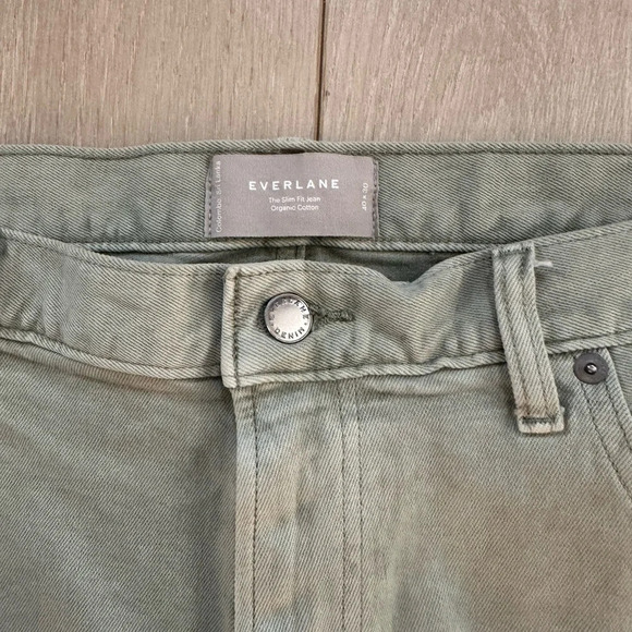 Everlane The Slim Jean Fit Sage Green Size 40x30 - Picture 7 of 8